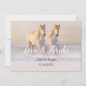 Winter Paarden Foto bruiloft Hartelijk dank Bedankkaart (Voorkant)