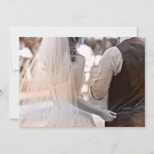 Winter Paarden Foto bruiloft Hartelijk dank Bedankkaart (Achterkant)