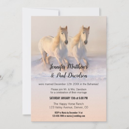 Winter Paarden Weddenschappen Alleen uitnodiging (Voorkant)