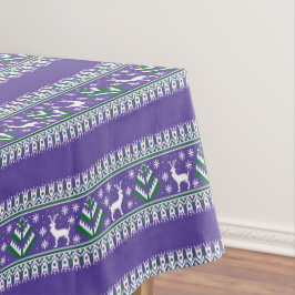Winter Paars en Groen Kerstmis Fair Isle Tafelkleed