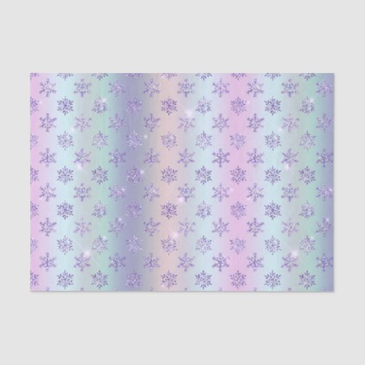 Winter Paarse sneeuwvlokken Illustratie Tissuepapier (Voorkant)