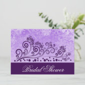 Winter Paarse Snowflake Bridal Shower Invitations Kaart (Staand voorkant)
