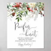 Winter Pacifier Hunt Sign. Zoek het Pacifier-spel Poster (Voorkant)