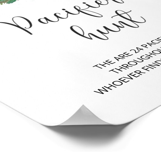 Winter Pacifier Hunt Sign. Zoek het Pacifier-spel Poster (Hoek)