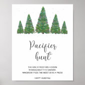Winter Pacifier Hunt Sign. Zoek het Pacifier-spel Poster (Voorkant)