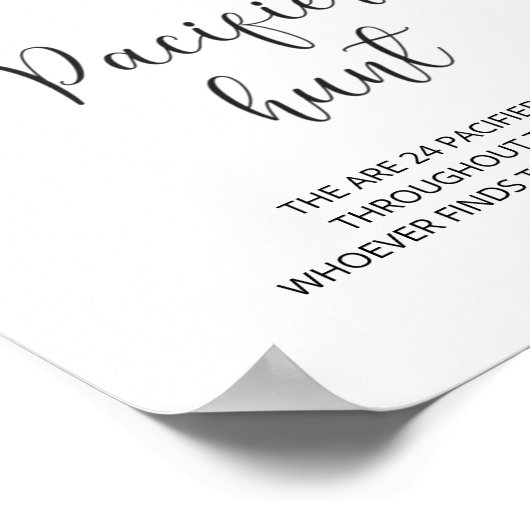 Winter Pacifier Hunt Sign. Zoek het Pacifier-spel Poster (Hoek)