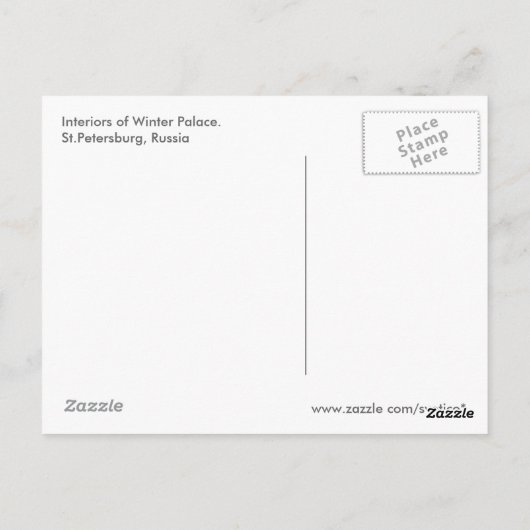 Winter Palace Interiors Briefkaart (Achterkant)