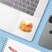 Winter Pancake Cozy Breakfast Aesthetic Sticker   (Laptop met iPhone)