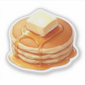 Winter Pannenkoeken Cozy Ontbijt Aesthetic Sticker (Voorkant)