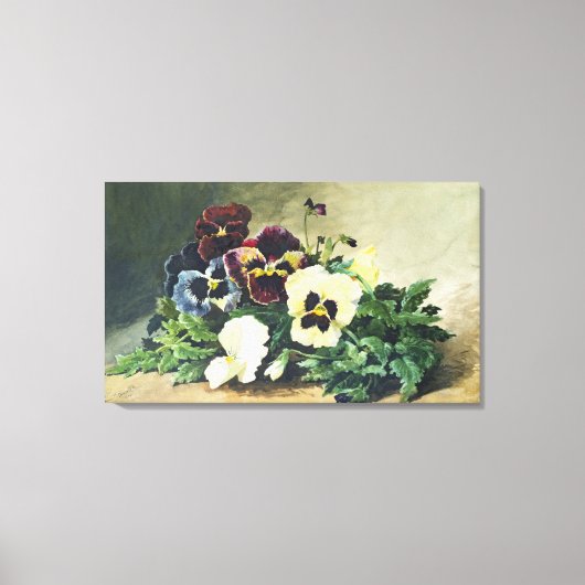 Winter Pansies, 1884 Canvas Afdruk (Voorkant)