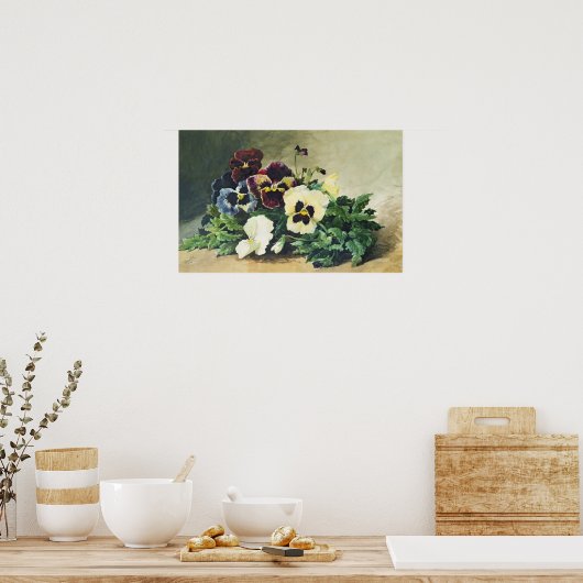 Winter Pansies, 1884 Poster (Keuken)