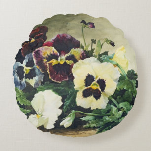 Winter Pansies, 1884 Rond Kussen