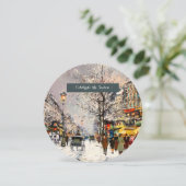 Winter Parisian Scene Holiday Kaart (Staand voorkant)