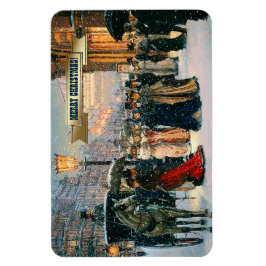  Winter Parisian Scene met kerstcadeau Magneet