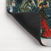  Winter Parisian Scene met kerstcadeau Muismat (Hoek)