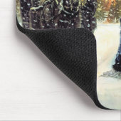  Winter Parisian Scene met kerstcadeau Muismat (Hoek)