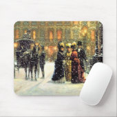  Winter Parisian Scene met kerstcadeau Muismat (Met muis)