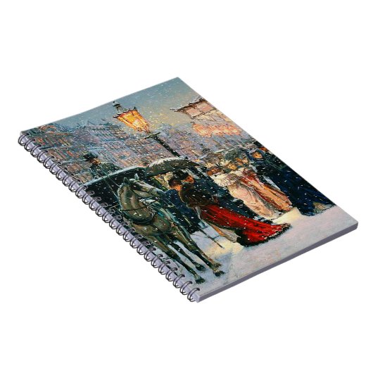  Winter Parisian Scene met kerstcadeau Notitieboek (Rechterzijde)