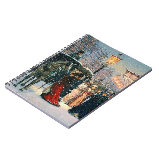 Winter Parisian Scene met kerstcadeau Notitieboek (Linkerzijde)