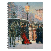  Winter Parisian Scene met kerstcadeau