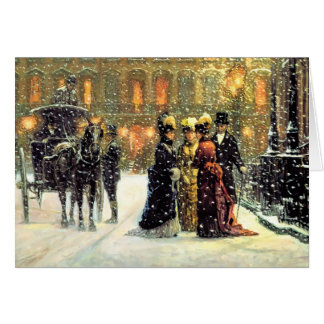 Winter Parisian Scene met kerstKaart
