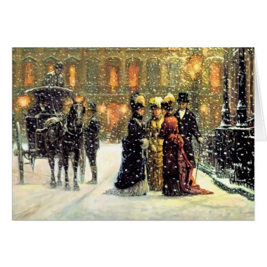  Winter Parisian Scene met kerstKaart (Voorkant Horizontaal)