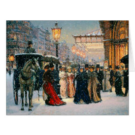 Winter Parisian Scene met kerstKaart