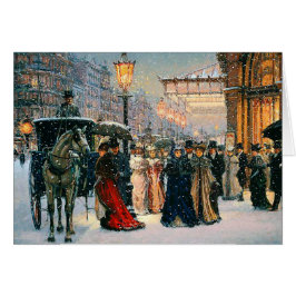 Winter Parisian Scene met kerstKaart