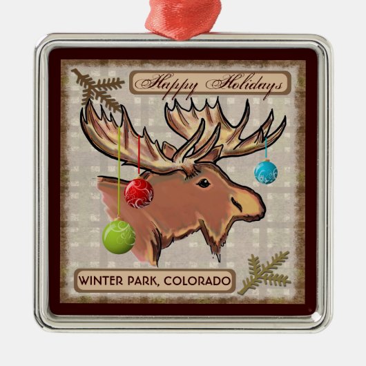 Winter Park Colorado artistieke ornament (Voorkant)