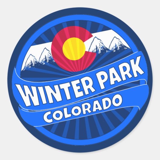 Winter Park Colorado berg burst sticker (Voorkant)