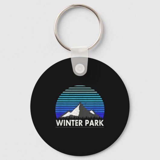 Winter Park Colorado Blauwbaard Berg  Sleutelhanger (Voorkant)