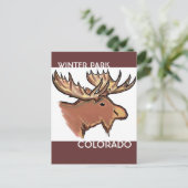 Winter Park Colorado brown briefkaart (Staand voorkant)