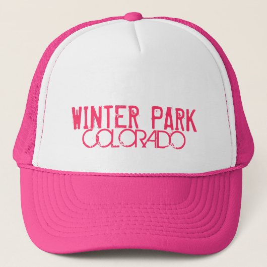 Winter Park Colorado eenvoudig roze pet (Voorkant)