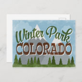 Winter Park Colorado Fun Retro Snowy Mountains Briefkaart (Voorkant / Achterkant)