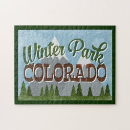 Winter Park Colorado Fun Retro Snowy Mountains Legpuzzel