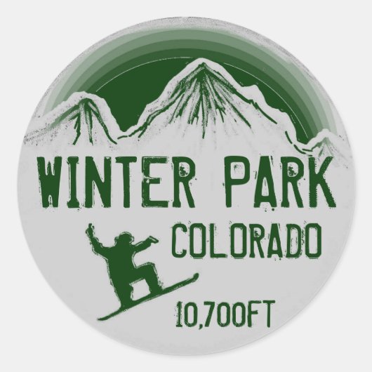 Winter Park Colorado green snowboard art stickers (Voorkant)