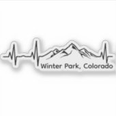Winter Park Colorado Heartbeat Sticker (Voorkant)