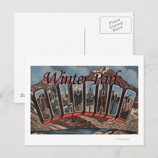 Winter Park, Colorado - Large Letter Scenes Briefkaart (Voorkant / Achterkant)