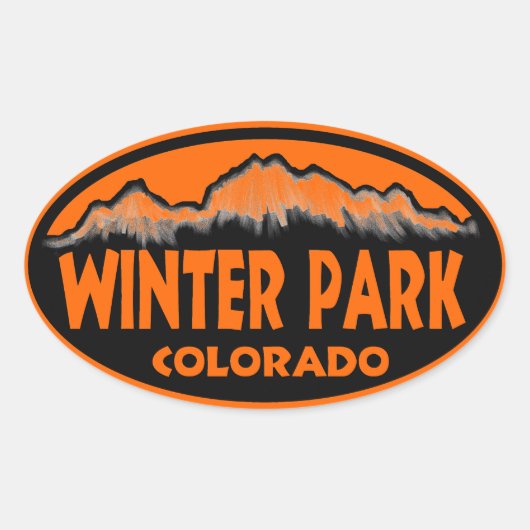 Winter Park Colorado oranje ovale stickers (Voorkant)
