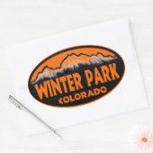 Winter Park Colorado oranje ovale stickers (Envelop)