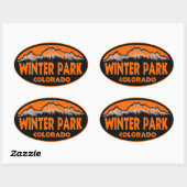 Winter Park Colorado oranje ovale stickers (Vel)