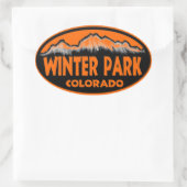 Winter Park Colorado oranje ovale stickers (Tas)