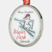 Winter Park Colorado santa skier pet ornament (Links)