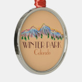 Winter Park Colorado schilderachtig bergversiering Metalen Ornament (Rechts)