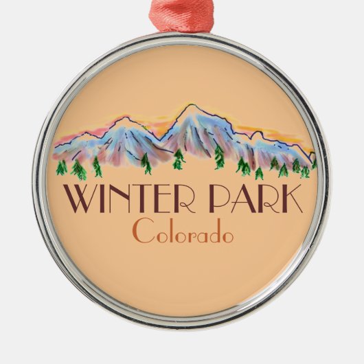 Winter Park Colorado schilderachtig bergversiering Metalen Ornament (Voorkant)