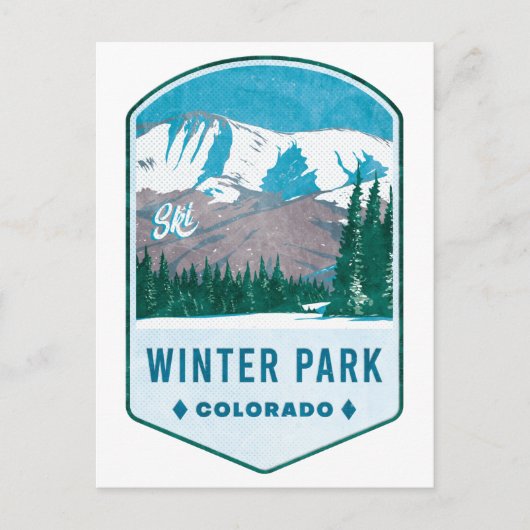 Winter Park Colorado Ski Badge Briefkaart (Voorkant)