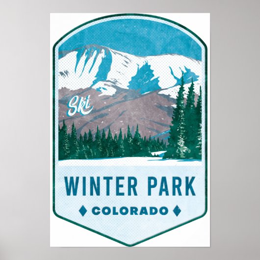 Winter Park Colorado Ski Badge Poster (Voorkant)