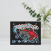 Winter Park Colorado snowboarder briefkaart (Staand voorkant)