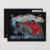 Winter Park Colorado snowboarder briefkaart (Voorkant / Achterkant)