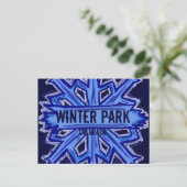 Winter Park Colorado snowflake briefkaart (Staand voorkant)
